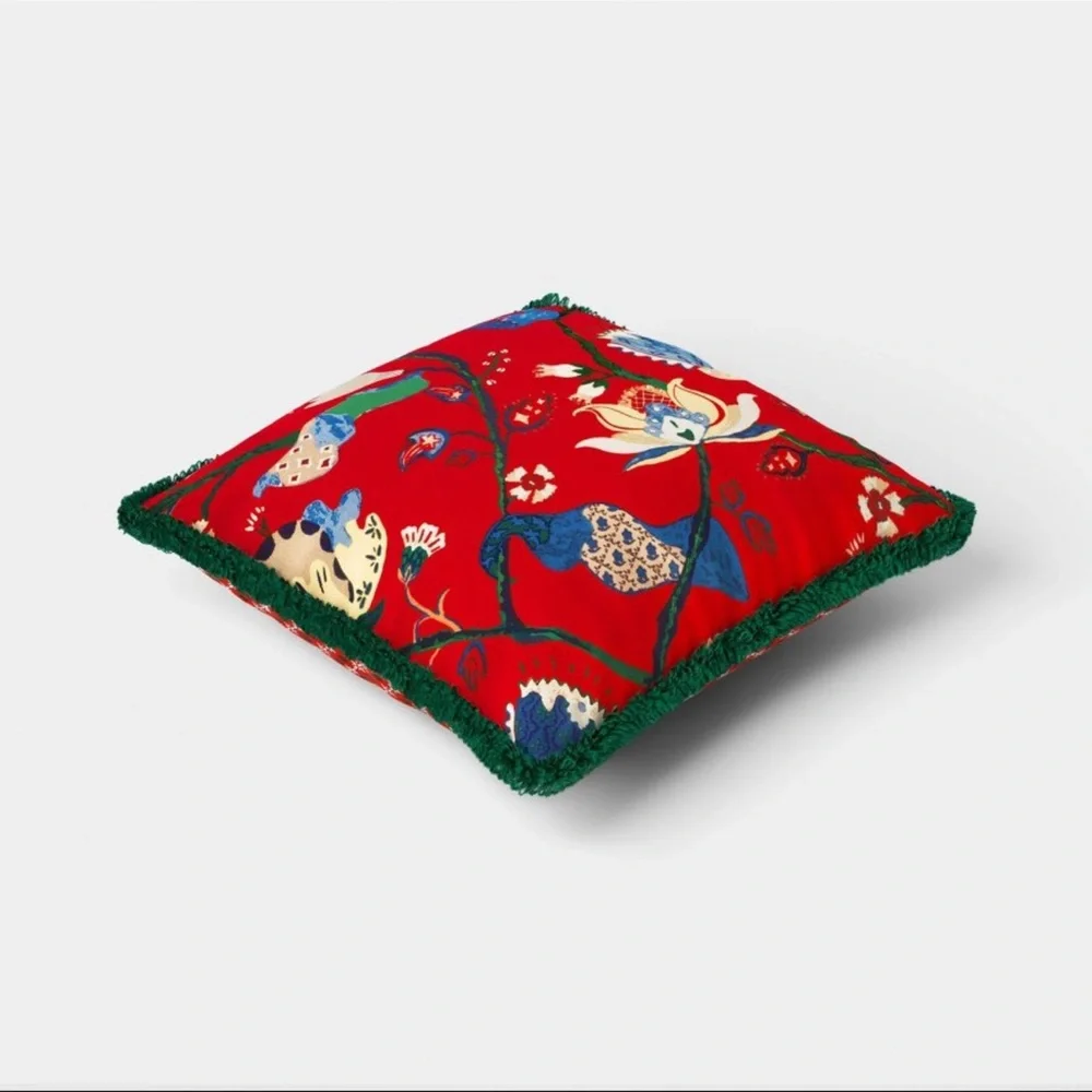 Square 18” Floral Throw Pillow from Threshold, Vibrant Colors, New!